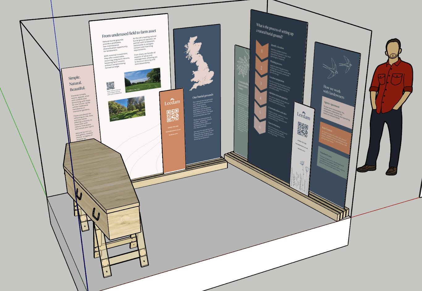 The new design for the Leedam stand at the Land Alive conference